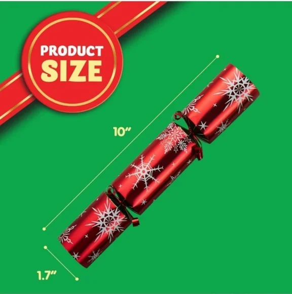 🎄 Festive Christmas Party Crackers - Red and Green - Picture 2 of 5